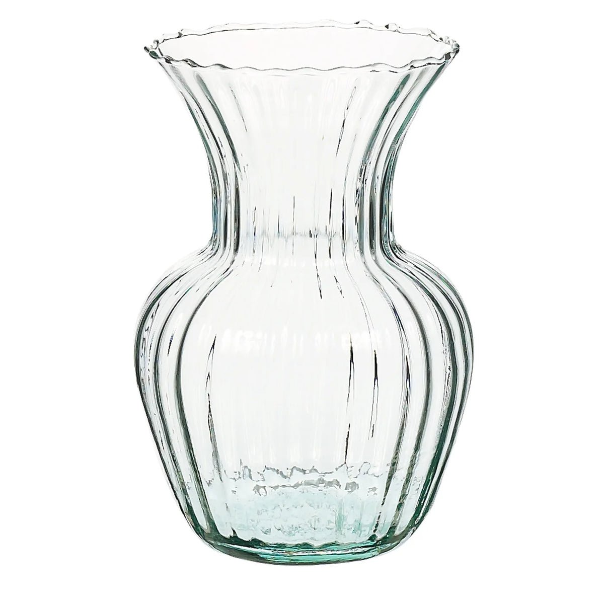 Vase en verre, évasé, optiquement transparent, recyclé, 11,4 cm de diamètre, 17 cm de hauteur (10,2 cm de hauteur)