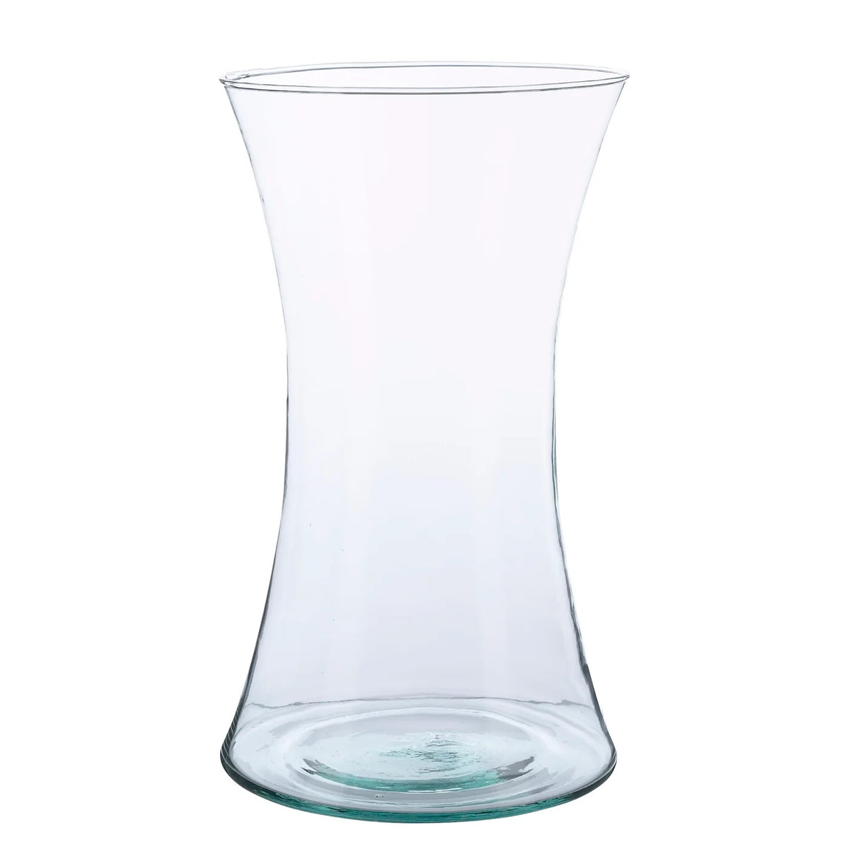 Vase en verre recyclé transparent, 12 cm de diamètre, 20 cm de hauteur (11,4 cm de hauteur)