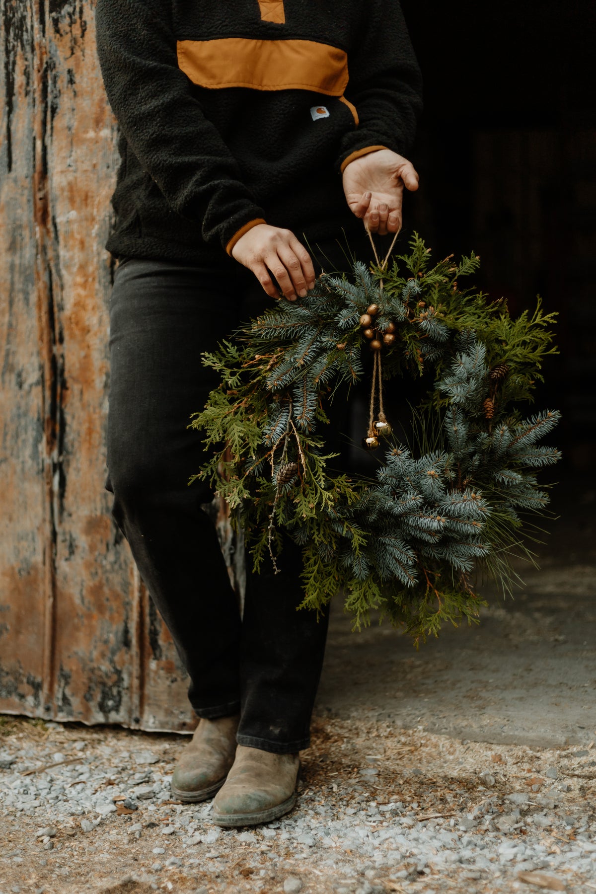 Couronne de Noel en sapinage naturel
