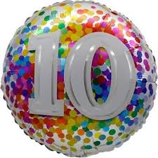 Ballon M.18'' CHIFFRE 10 RAINBOW CONFETTI  Code de produit : 80803