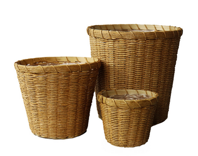 PANIER ROND AVEC DOUBLURE SOUPLE, BRUN, Ø4½"-7¼''-9¼"