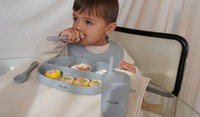 Ensemble vaisselle en silicone - bleu gris - Haube