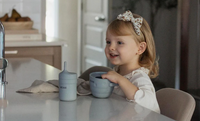 Ensemble vaisselle en silicone - bleu gris - Haube