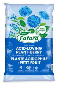 Terreau de plantation biologique 3 dans 1 pour Petits Fruits et Plantes acidophiles 25L - FAFARD