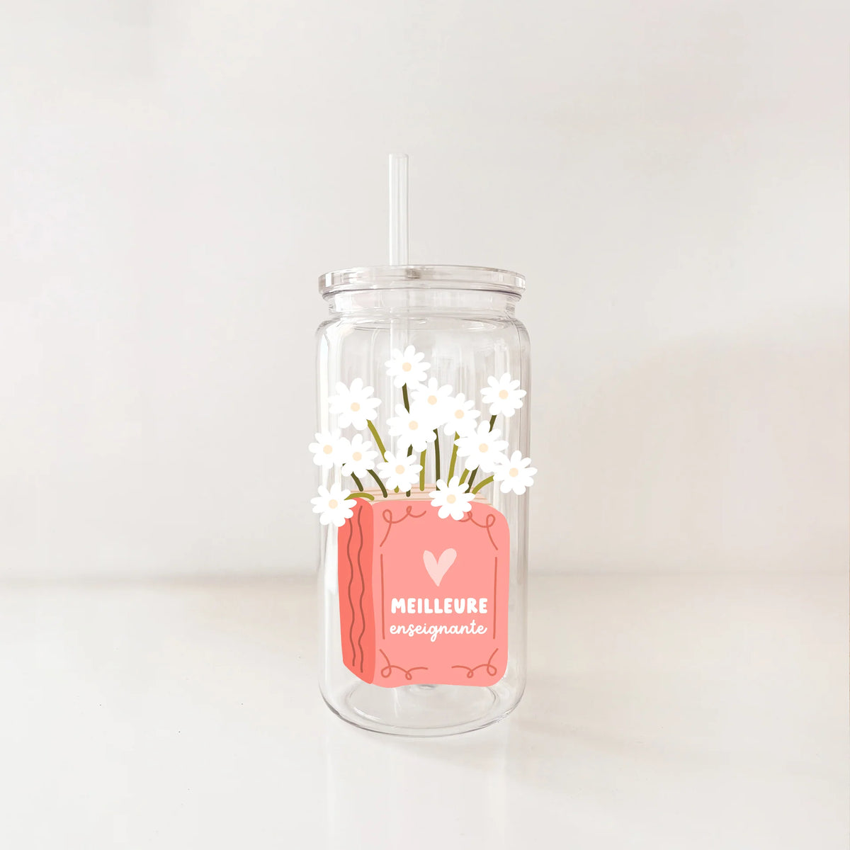 Verre - Meilleure enseignante - Livre en fleurs - MOMY