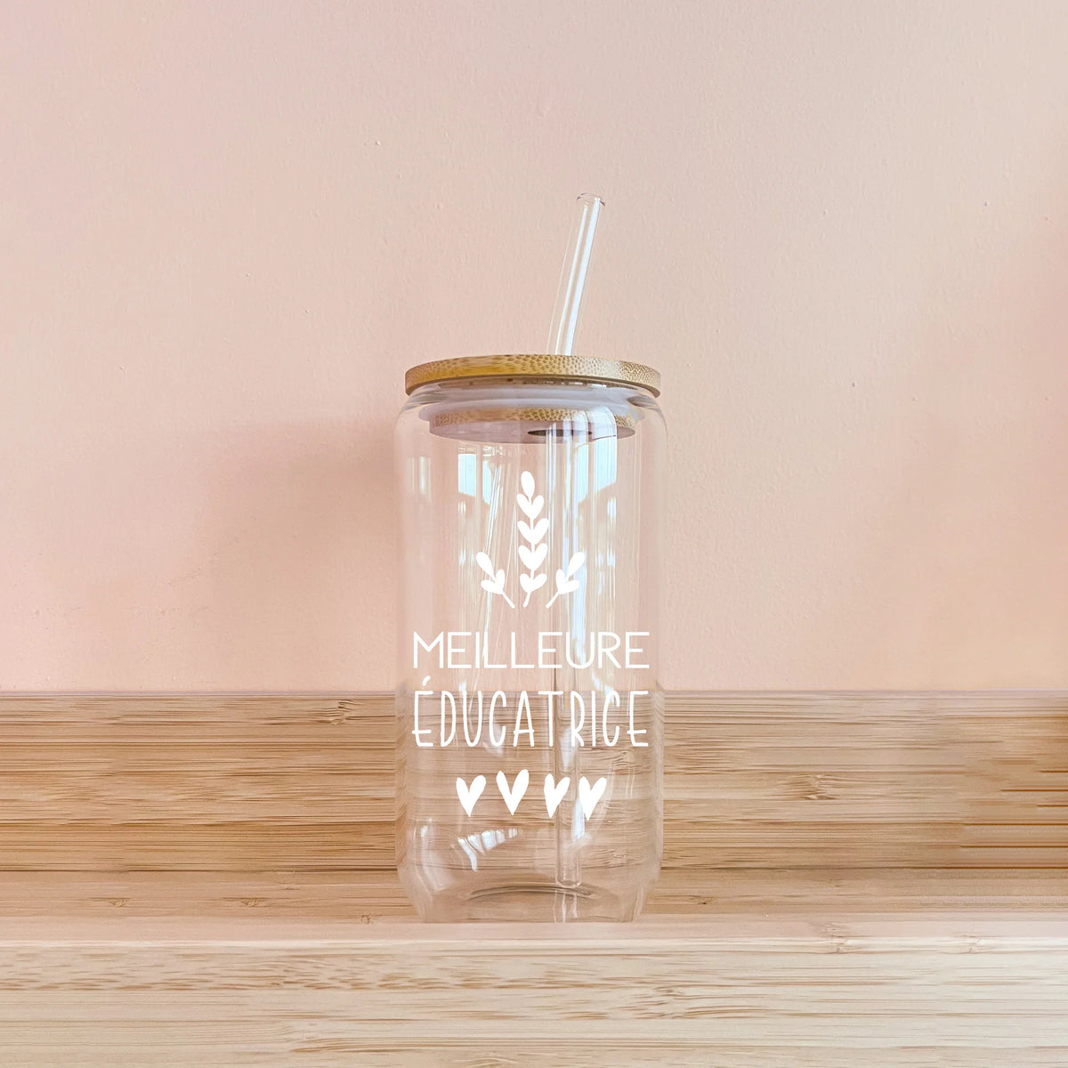 Verre boho - meilleure éducatrice - blanc - MOMY