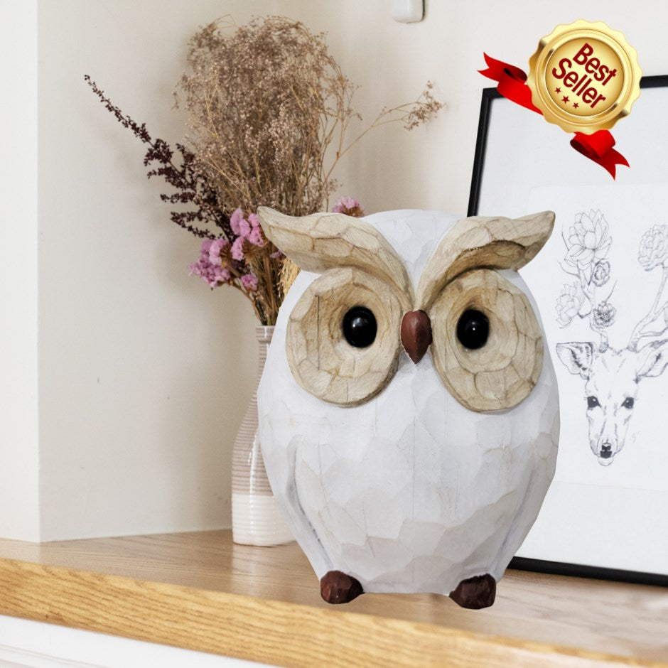 Large simulated wood owl statue – FleurExcel Inc.