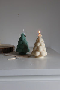Sapin de Noël en neige, décoration de Noël, bougie en cire de soja - Project Hélios