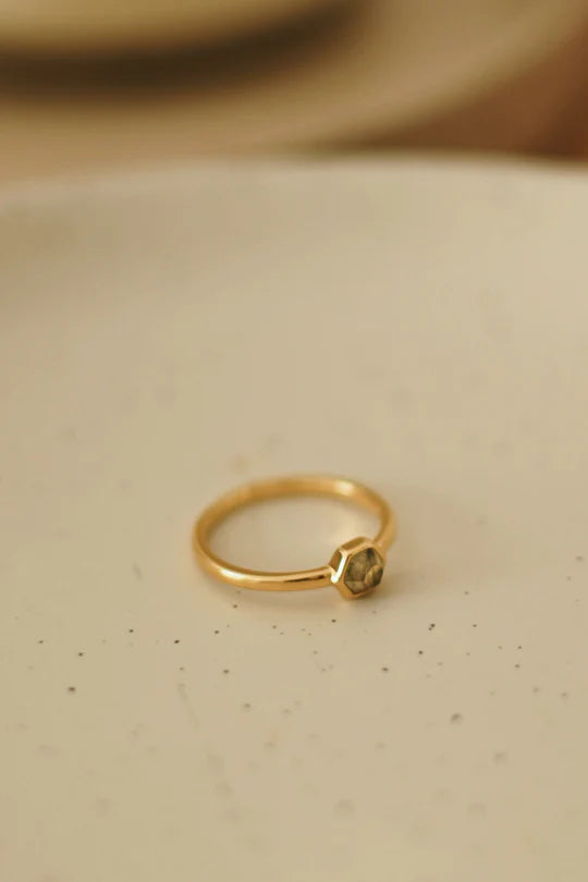 Bague Moss Agate Vermeil - SOHA & CO