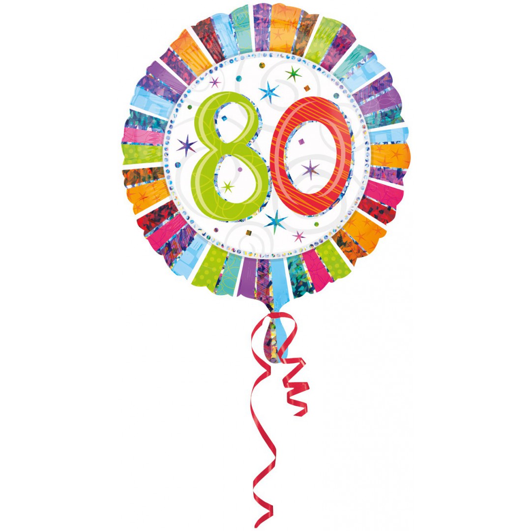 Ballon anniversaire 80 - multicolore - code de produit: 1607401
