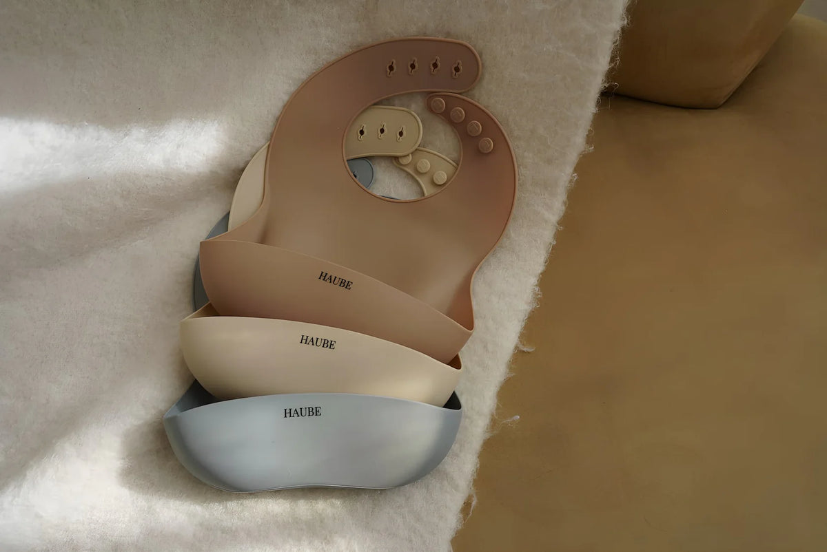 Bavoir en silicone Crème - Haube