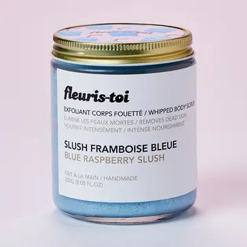 Gommage corporel granité à la framboise bleue - Fleuris-toi