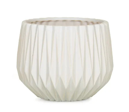 Pot blanc - CE00AMWH  5.5"D X4.25"H MATTE WHITE ADELAIDE DOLOMITE CONTAINER