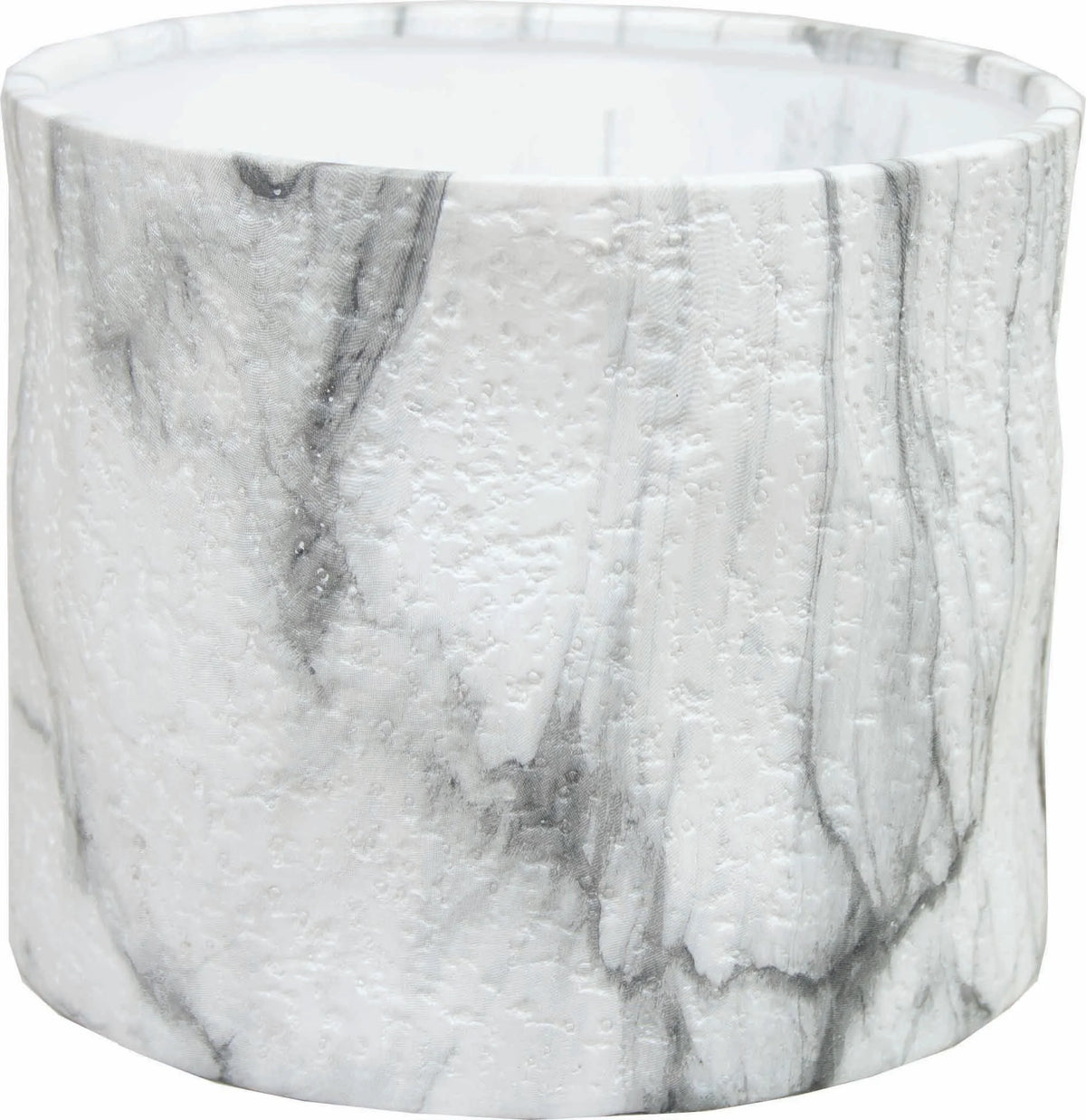 Pot Blanc marbré - 6.69X5.5"H TUMBLED MARBLE FINISH DOLOMITE CONTAINER