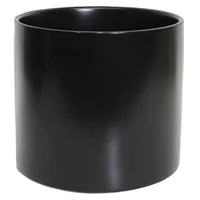 Pot en cylindre noir  8.9"DX8.5"H - CE25-343