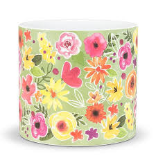 Grand cache-pot floral audacieux – 6,5 po H - 27-FIESTA-PL-LG