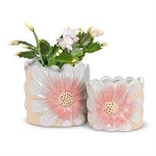 Petit cache-pot marguerite rose – 4 po H - 27-JULIET-SM