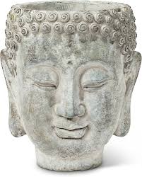 Cache-pot - Grande jardinière tête de Bouddha – 7 po H - 27-DHARMA-350-LG