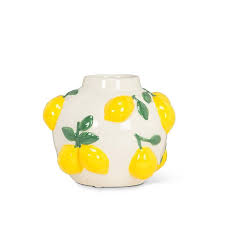 Grand vase rond aux citrons – 7 po H - 27-FRUITY-02-LG