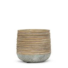 Cache-pot - Petite jardinière effet rotin tressé – 5 po H - 27-BAMBOO-SM