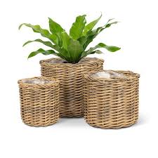 Cache-pot - Ensemble de 3 jardinières rondes profondes – 9,5 à 16 po D - 27-BASKETRY-030