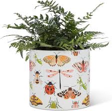Grand cache-pot décoratif motif insectes – 6,5 po