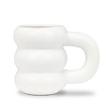 Tasse bulles mate blanche – 4 po H (14 oz)