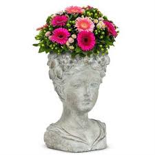 Cache-pot - Jardinière femme avec fleurs et fruits – 14 po H - 27-CARMEN-MD