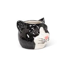Petit cache-pot décoratif chat noir – 2,5 po H - 27-TOMCAT-BLK-SM