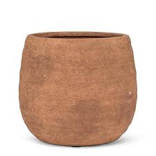 Cache-pot décoratif texture rugueuse couleur rouille – 5 po H - 27-SANDY-138-RUST