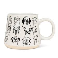 Grande tasse avec chiens – 4 po H (17 oz) - 27-ARTISAN-203