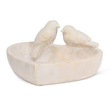 Plat en forme de cœur avec 2 oiseaux – 7,5 po L - 27-LOVEBIRDS-778-M