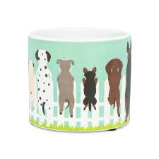 Cache-pot décoratif « Chiens sur une clôture » – 4,5 po - 27-PL-DM-03-SM