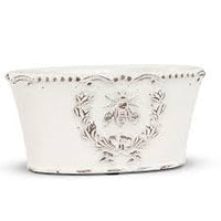 Cache-pot - Jardinière ovale à abeille en relief – 4 x 8 po L - 27-BEECREST-362