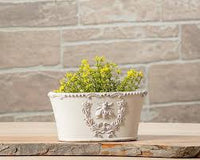 Cache-pot - Jardinière ovale à abeille en relief – 4 x 8 po L - 27-BEECREST-362