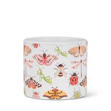 Grand cache-pot décoratif motif insectes – 6,5 po