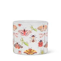 Grand cache-pot décoratif motif insectes – 6,5 po