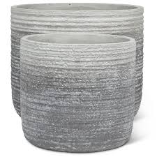 Lot de 2 cache-pots XL dégradé gris – 27-TERRAIN-745-SET