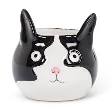 Grand cache-pot tête de chat – 4 po H - 27-MINIKIN-067-LG
