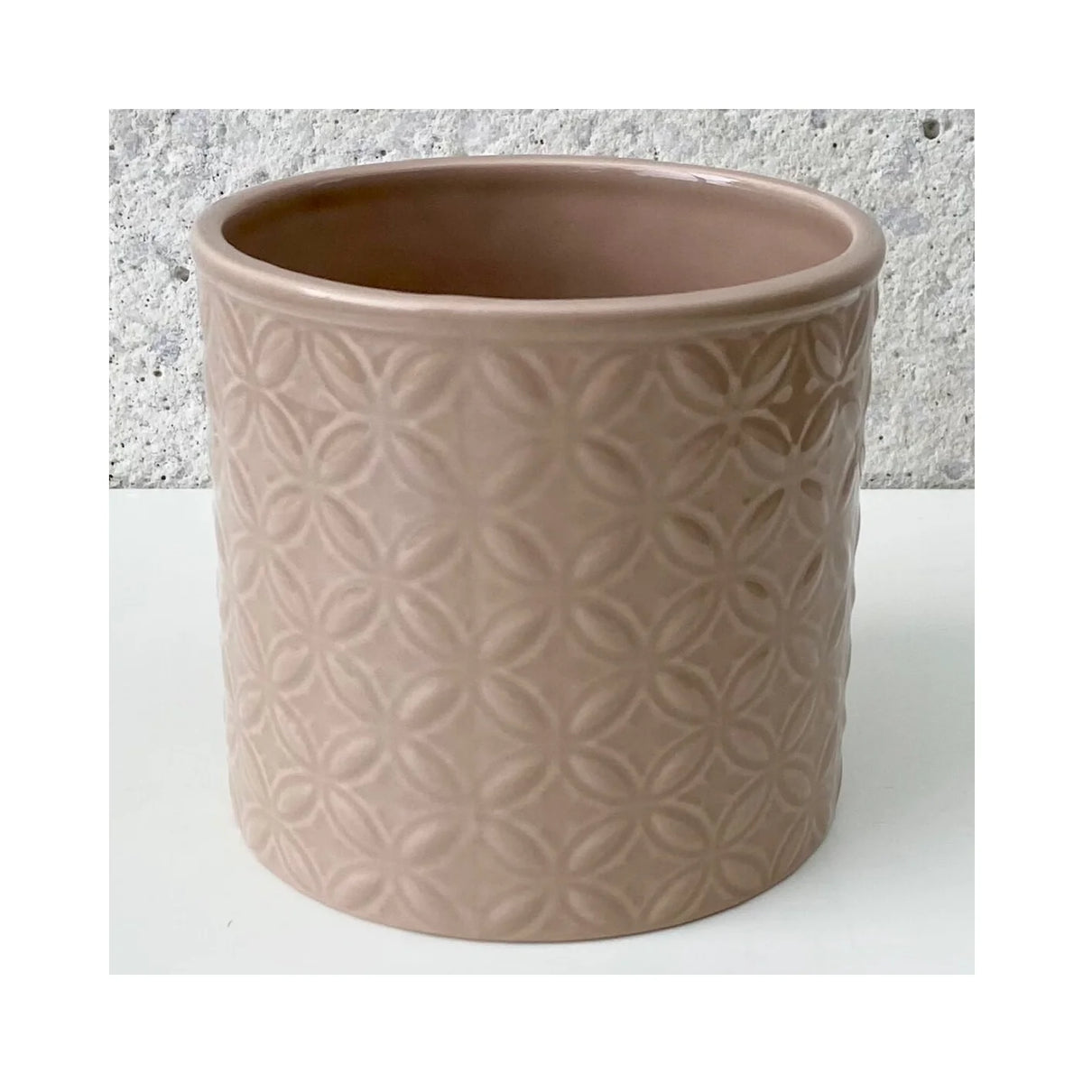 Pot récipient cylindrique en dolomite à moquettes émaillées mocha (convient aux pot de 4") - CE00-330