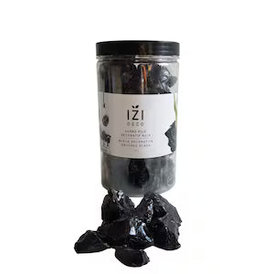 Bouteille en pierre 1 kg de verre noir concassé - izi deco