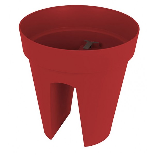 Pot plastique capri balcon 30cm rouge