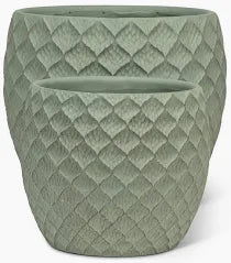 Lot de 2 cache-pots XL motif feuilles vert –  27-TERRAIN-045-SET
